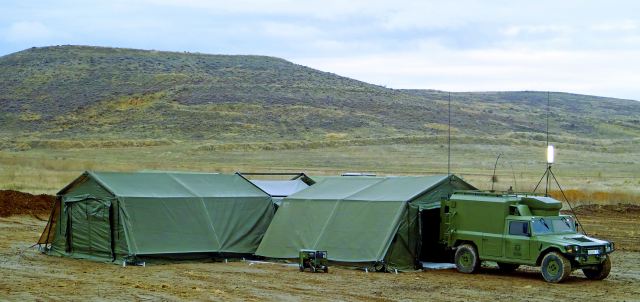 Military field camp NATO CBRN NBC COLPRO tent command posts Utilis data sheet specifications information description intelligence identification pictures photos images video France French Defence Industry army military technology