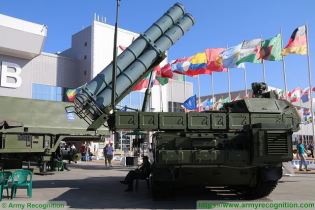 Buk M3 Viking SAM medium range surface to air defense missile system Russia Russian army rear view 001
