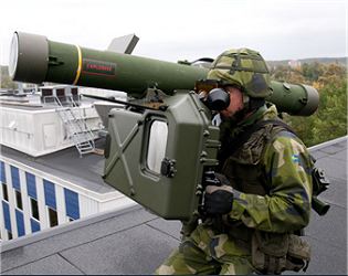 RBS 70 short range man portable air defense missile system MANPADS Sweden Swedish army defence industry left side view 001