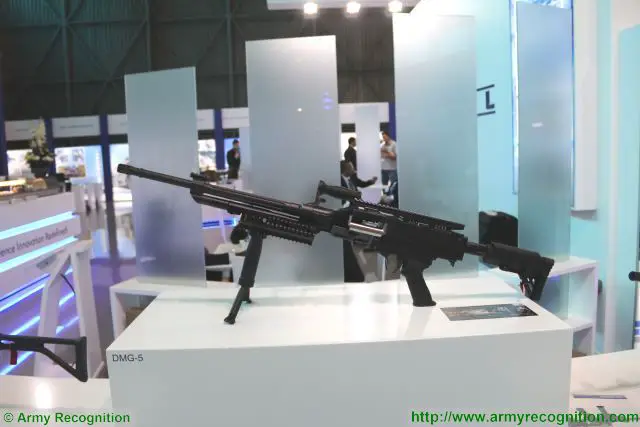 DMG-5 7-62mm machine gun Denel Land Systems AAD 2016 defense exhibition South Africa 001