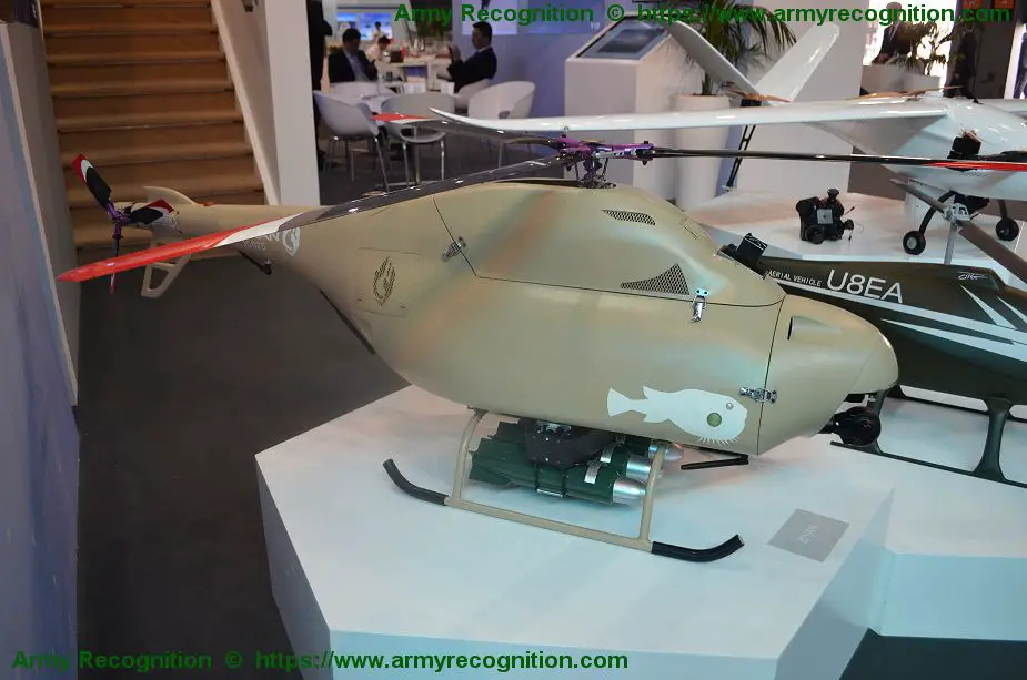 Chinese Ziyan Blowfish 1 unmanned helicopter armed with bombs AAD 2018 South Africa 925 001