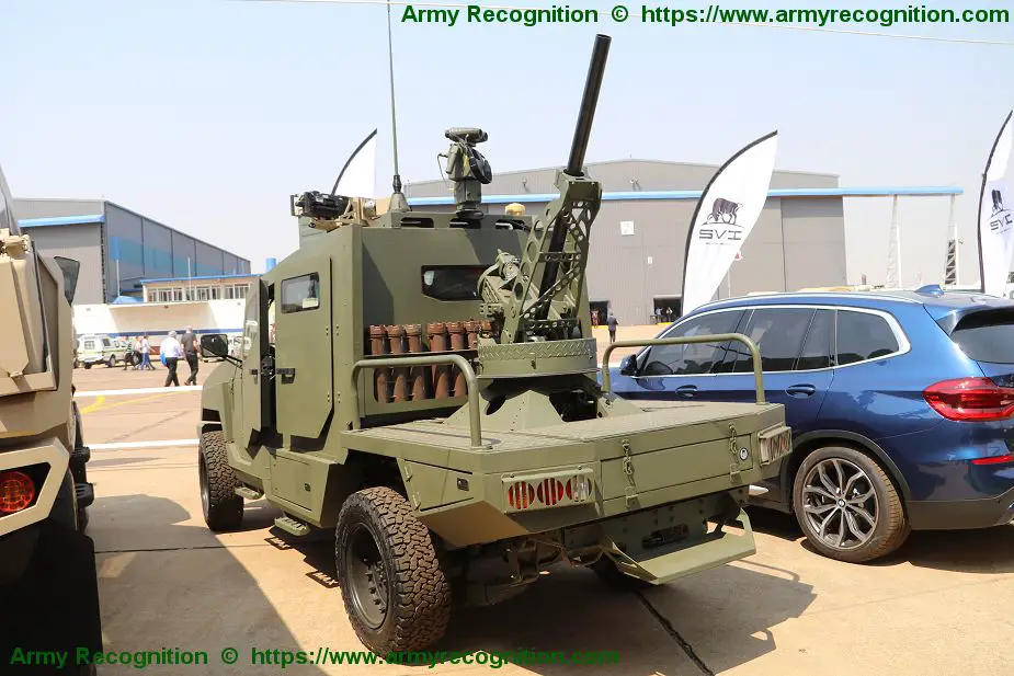 SVI MAX3 4x4 armored vehicle fitted with Thales Scorpion 81 mm mortar AAD 2018 South Africa 925 001
