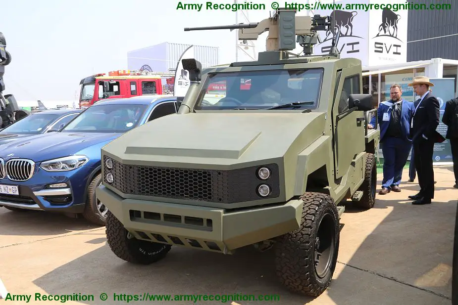 SVI MAX3 4x4 armored vehicle fitted with Thales Scorpion 81 mm mortar AAD 2018 South Africa 925 002