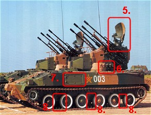 PGZ-04A PGZ95 self-propelled gun missile system data sheet specifications information description intelligence pictures photos images PLA China Chinese army identification air defense anti-aircraft system