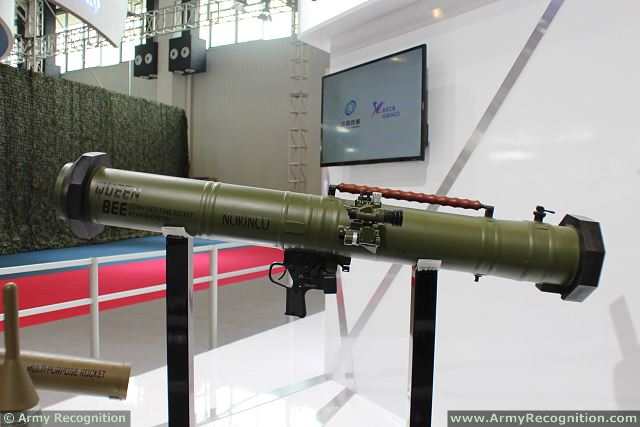 Queen Bee 120mm Anti-Tank Rocket Weapon System at AirShow China 2014 in Zhuhai, China.