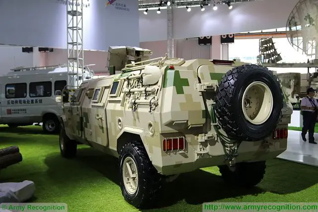 At Zhuhai AirShow China 2016, China South Industries Group unveils its new light 4x4 wheeled armoured vehicle named CS/VN11 in APC (armoured personnel carrier) configuration. The layout of the vehicle is conventional with the engine at the front, driver and commander in the middle and troops compartment at the rear. 