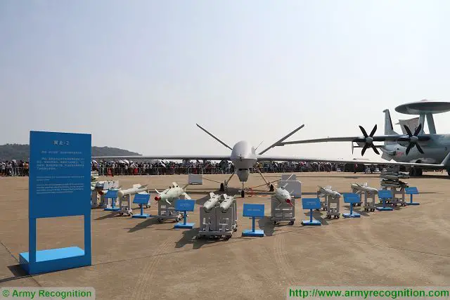 China’s Chengdu Aircraft Corporation unveils its new Wing Loong II unmanned combat aerial vehicle (UCAV) at Zhuhai AirShow China 2016. The Wing Loong II can be expected to enter the People's Liberation Army Air Force alongside the smaller Chengdu GJ-1 and the previous version of Wing Loong.