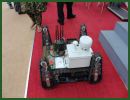 At Defexpo 2014, the Indian Defense Compnay Hi-Tech Robotic Systemz presents its new CBRN mini UGV Unmanned Ground Vehicle especially designed to perform missions in CBRN (Chemical, Biological, Radiological & Nuclear) environment.
