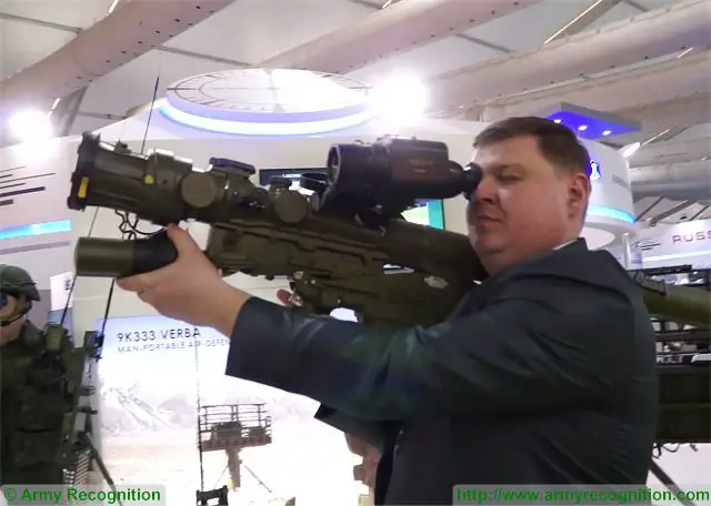 The VERBA 9K333 is the next generation of MANPADS (Man Portable Air Defense System) designed and manufactured in Russia by the Company KBM (Konstruktorskoye Byuro Mashinostroyeniya). The systems was unveiled for the first time during the defense exhibition in Russia Army-2015.