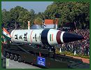 India displayed its military strength on Saturday, January 26, 2013, while holding the 64th Republic Day parade in the capital, showing its new Agni-V intercontinental missile which is capable of striking targets some 6,000 km away. The highlight of the 100-minute parade was the nuclear-capable Agni-V ballistic missile, developed by the Defense Research and Development Organization.