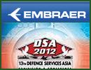Embraer Defense and Security will attend the 13th Defense Services Asia (DSA) Exhibition and Conference which takes place from 16 – 19 April 2012 at the Putra World Trade Center in Kuala Lumpur, Malaysia. 