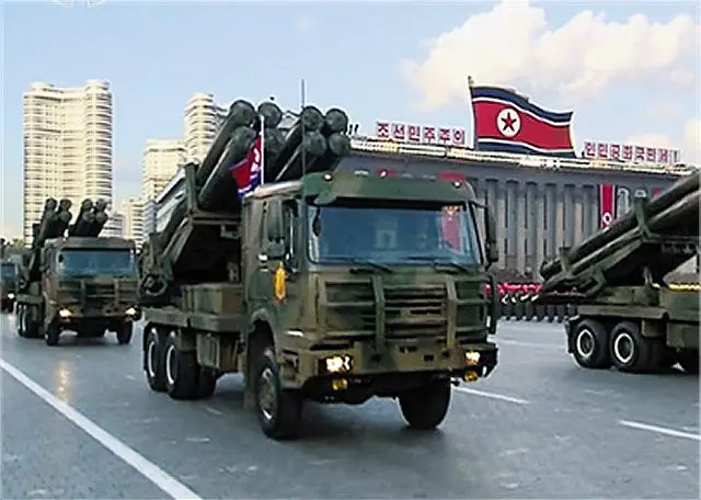 Last week, North Korea has tested new local-made 300mm MLRS (Multiple Launch Rocket System) in real live firing. This new 300mm multiple rocket launcher system (MRLS) has been developed since 2014 and was first shown in a military parade in Pyongyang on October 10, 2015. 