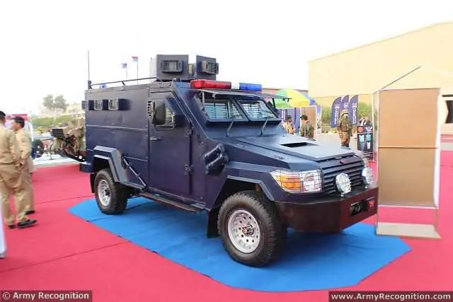 Integrally designed and manufactured by Pakistani company Heavy Industry Taxila since 2000, the Mohafiz light armoured vehicle in now showcased in its third evolution at IDEAS 2014 exhibition, which is held from 1-4 December in Karachi, Pakistan. This new upgrade features i.a. an body protection tested to meet B7 standards. 