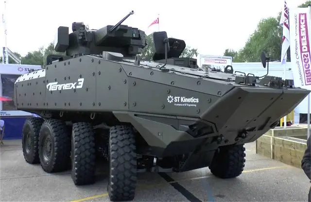 Terrex 3 8x8 armoured vehicle personnel carrier technical data sheet specifications description information identification intelligence pictures Singapore ST Kinetics army defence industry military technology