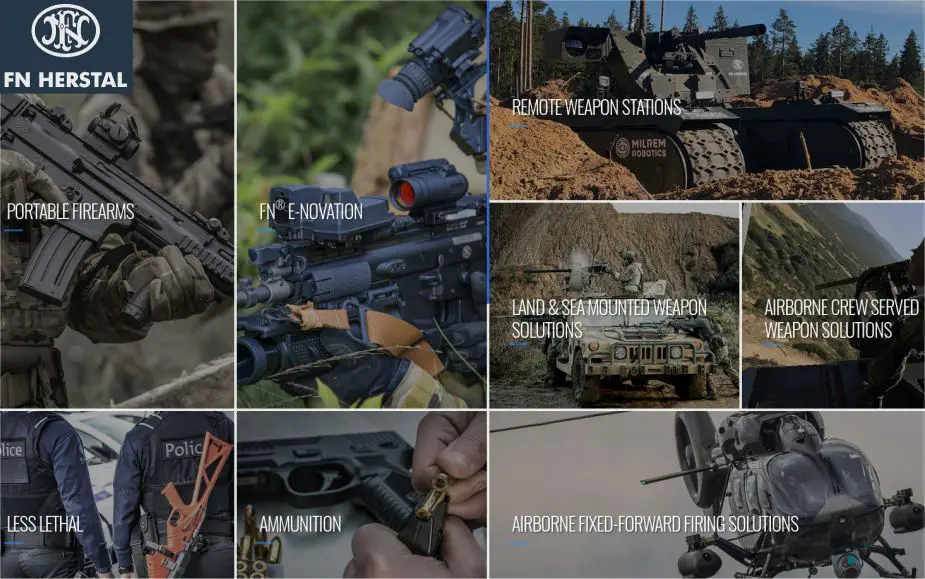 FN Herstal fireams manufacture ammunition weapon station defense security industry Belgium top page 925 001