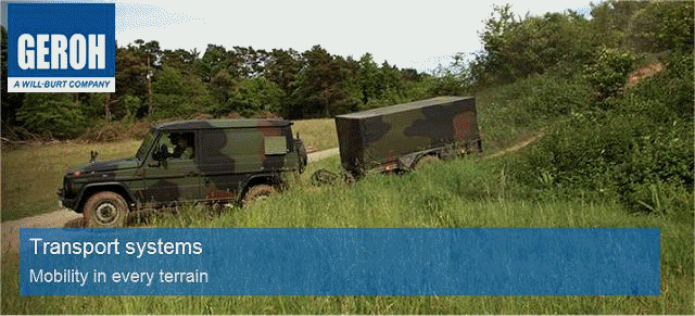 Army military Mast transport trailer systems Geroh designer producer manufacturer distributor telescopic pneumatic mast Germany German Defense Industry market army security rescue