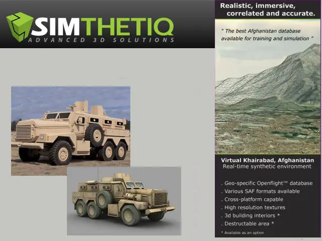 3D army military vehicle models environment program Simtthetiq application system graphics development armoured aircraft helicopter equipment defence Company Canada Canadian