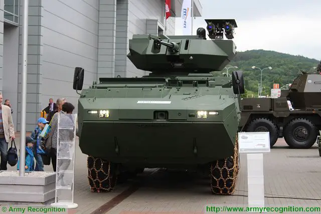 At IDET 2015, the International Exhibition of Defence and Security Technologies, Czech Company Excalibur presents a joint project with Rafael of Israel based on Pandur II 8x8 armoured personnel carrier fitted with a remote weapon station Rafael Samson Mk II armed with one 30mm automatic cannon and anti-tank missile launchers. 