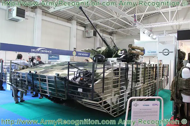 At the Defence Exhibition in Bratislava, IDEB 2012, The Czech Company Excalibur Army in cooperation with VOP Trencin and EVPU is presenting a technology demonstrator based on the chassis of Russian-made BMP-1 armoured infantry fighting vehicle, the MGC-1. 