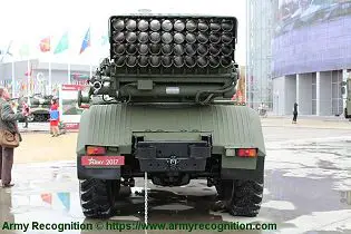 Tornado G 122mm MLRS Multiple Launch Rocket System Russia Russian army defence industry rear view 002