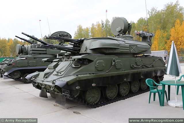 Russia has also modernized its ZSU-23-4 self-propelled anti-aircraft gun system with Igla 9K38 man-portable surface-to-air missile under the denomination of ZSU-23-4M4. The vehicle mount a set of control equipment with two Strelets-23 launch modules, designed to carry and launch four Igla-type missiles, as well as an IFF transponder complying with customer's existing standards.