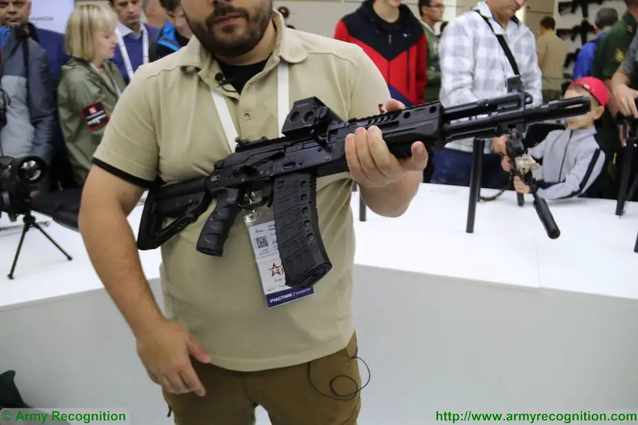 The Russian firearms manufacturer Kalashnikov Group presents the AK-12K and the AK-15K at Army-2017, the International Military Technical Forum near Moscow, Russia. The AK-12K compact assault rifle is based on the Kalashnikov AK-12 and it was especially designed for Special Forces and to be used as individual weapon for crew of combat vehicles.