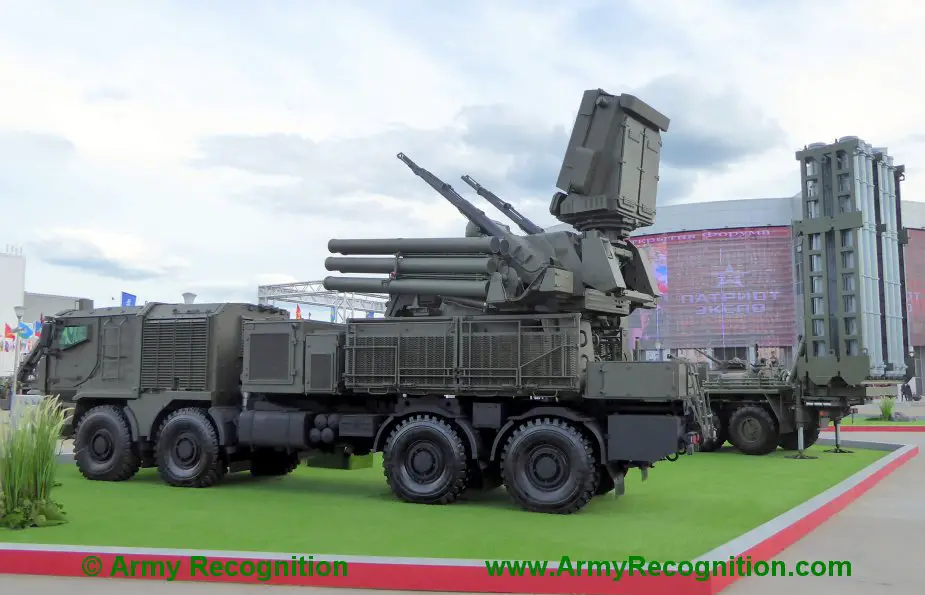 Army 2019 KBP group publicly unveils Pantsir SM cannon missile air defense system