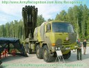 This the laste version of the multiple rocket launcher system Smerch 300 mm 9A52-2T mounted to a Tatra truck. The MRLS vehicle 9A52-2 is intented for firing with rocket peojectiles and for destruction of attacking means, tanks, motorized and infantry units in concentration areas, on march and in combat order, of artillery battalions in concentration areas, of helicopter units at landing fields, anti-aircraft and anti-missile units on the positions, air and naval assault units and other targets. This new version of Smerch is manufactured as a modernized model on Tatra ruck chassis. Up-dating of BM-9A52-2 via introduction of combat control communication equipment and automated guidance and fire control system. The maximum range of fire is 90 km, the time firing preparation from the moment of fire-mission settings reception to engagement is 2 minutes. 