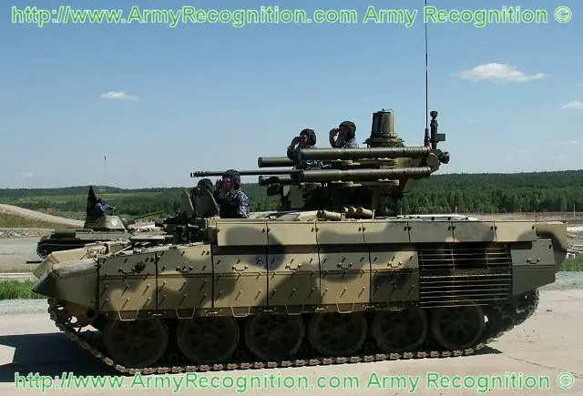 A new version of the BMPT, the Terminator 2, a multipurpose tank and infantry support vehicle, will make its debut Sept. 25 at the Russia Arms EXPO 2013 in Nizhny Tagil. The manufacturer of Russia's main battle tank, Uralvagonzavod, plans to unveil a new tank support fighting vehicle during the Russian Expo Arms 2013, which will be held from the 25 to 28 September 2013 in Nizhny Tagil, Russia. 