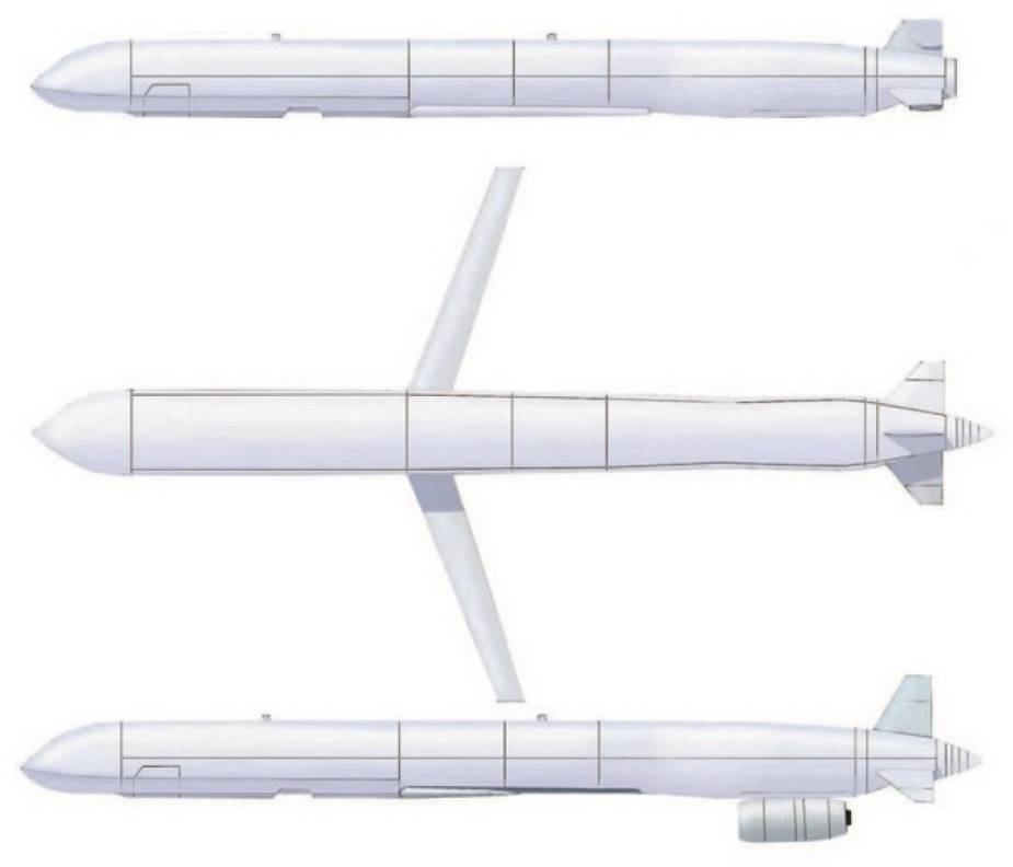Kh 101 advanced stealthy long range subsonic cruise missile Russia line drawing 925 001