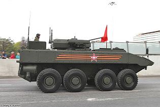 Boomerang BTR wheeled 8x8 armoured vehicle personnel carrier Russia Russian defence industry right side view 003