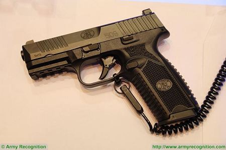 FN 509 9x19mm caliber NATO Semi automatic double action pistol FN Herstal Belgium left side view 002