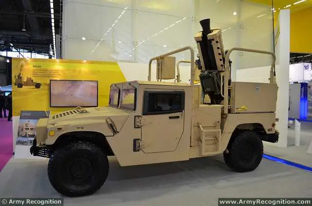 At Eurosatory 2014, the Israeli Defense Company Elbit Systems has showcased its latest autonomous 120mm Recoil Mortar System (RMS) for lightweight 4x4 combat vehicles. The mortar system was mounted on an HUMVEE 4x4 light tactical vehicle. 