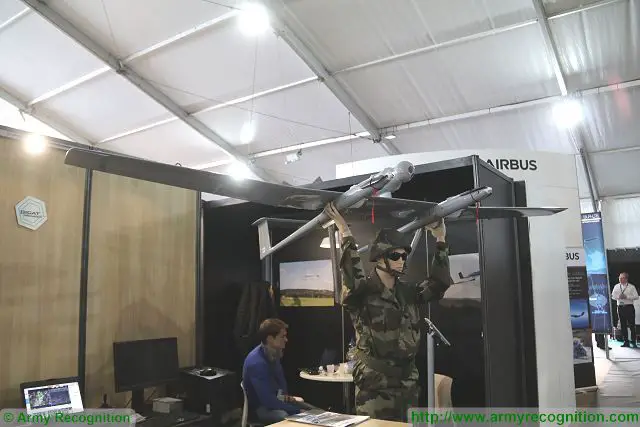 The French Company Survey Copter, an Airbus subsidiary presents its full range of UAV solutions at SOFINS 2017, the Special Operations Forces Innovation Network Seminar Exhibition, including the Tracker 120, an UAV (Unmanned Aerial Vehicle) especially designed to perform ISR (Intelligence Surveillance Reconnaissance) missions. 