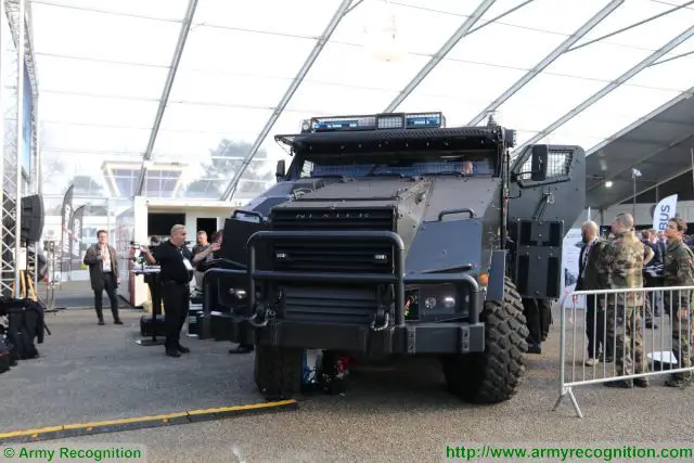 As a systems designer and manufacturer, and major supplier of land defense systems for French and foreign armed forces, Nexter Group is also capable of proposing solutions meeting the needs of security and intervention forces worldwide. At SOFINS 2017, the French Company Nexter Systems presents its Titus 6x6 armoured vehicle fitted with the "Homeland Security" kit.