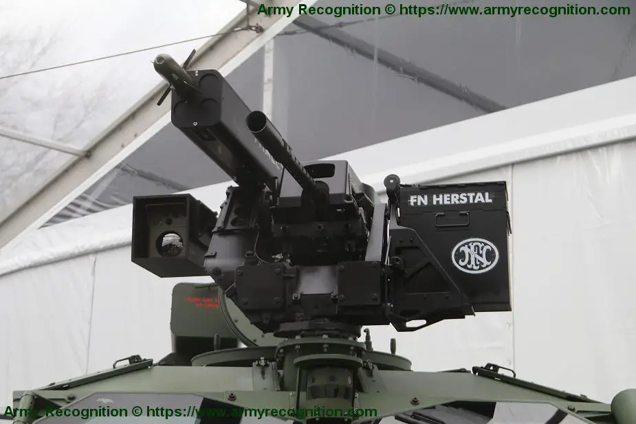 Thales 68mm ground to ground induction rocket system pod mounted on Hawkei 4x4 protected vehicle 925 001