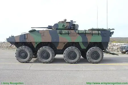 VBCI 8x8 wheeled armoured infantry fighting vehicle Nexter Systems France French army defense industry left side view 003
