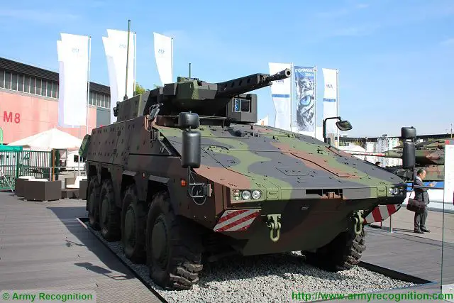Rheinmetall has also developed a wheeled infantry fighting vehicle version of the Boxer equipped with a Lance 30mm two-man turret.