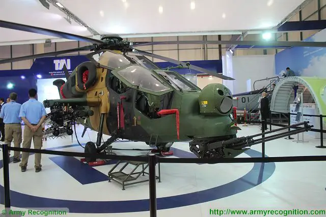 T129 attack combat helicopter TAI Turkish Aerospace Industries IDEF 2015 International defense industry fair Turkey 001