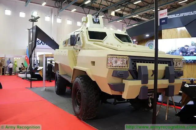 At IDEF 2017, the defense exhibition in Turkey, defense industry of Azerbaijan presents for the first time to the public its new 4X4 MRAP (Mine-Resistant Ambush Protected) vehicle called Tufan. A scale model of the vehicle was unveiled in September 2016 during the defense exhibition ADEX in Baku, Azerbaijan. 