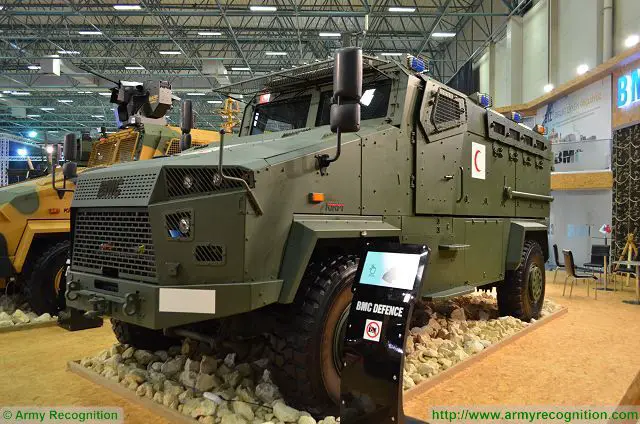 At IDEF 2017, BMC also presents a Kirpi 4x4 MRAP in ambulance configuration. The vehicle is configured to transport emergency medical teams in and out of dangerous areas, safely and securely. 