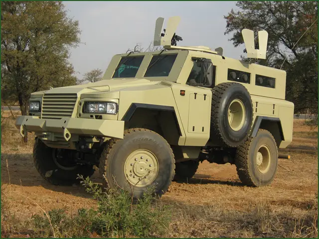 United Kingdom, London. At DSEI 2013, Osprea shows new features of its Mamba light armoured vehicle. This further development of the Mamba Mk5 range provides even higher degrees of ballistic and mine protection, excellent mobility and more manoeuvrability than ever before.