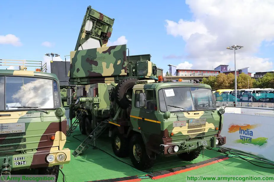 Akash MGR Missile Guidance Radar on 8x8 Tatra truck DSEI 2017 defense security exhibition London UK 925 001