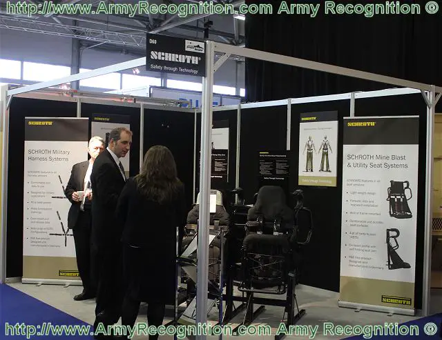 The German Company SCHROTH presents the SBSP and SU-62 mine blast seating at the International Armoured Vehicles conference, taking place on February 21 & 22, 2012 in Farnborough UK.