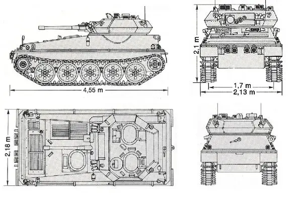 Scorpion FV101 light reconnaissance armoured vehicle blueprint line drawing