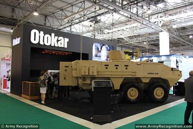 Otokar, the largest national and privately owned company of Turkish Defence Industry, presents its worldwide known armoured tactical vehicle ARMA 6x6 at Azerbaijan International Defence Industry Exhibition in Baku Azerbaijan, from 11th & 13th September, 2014. ARMA is a new generation modular multi-wheel armoured vehicle with superior tactical and technical features.