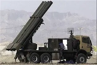 Fadjr-5 333mm multiple rocket launcher system technical data sheet specifications description information intelligence identification pictures photos video Iran Iranian army defence industry military technology 