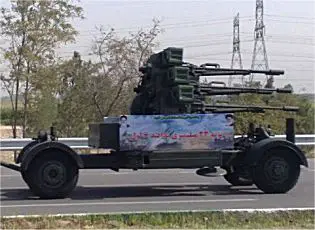 ZU-23-6 six cannons 23mm anti-aircraft gun technical data sheet specifications description information intelligence identification pictures photos video air defence system Iran Iranian army defence industry military technology