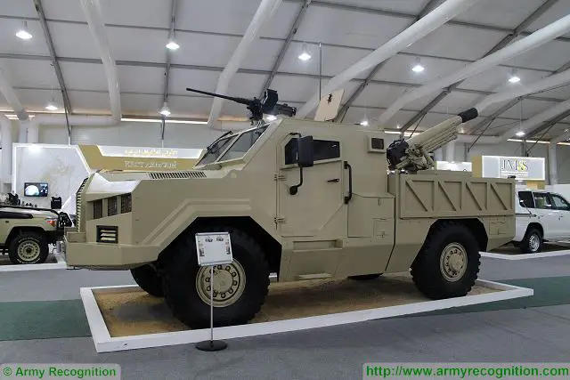 Al-Wahsh 105mm 4x4-wheeled self-propelled gun SOFEX 2016 Special Operations Forces Exhibition 001