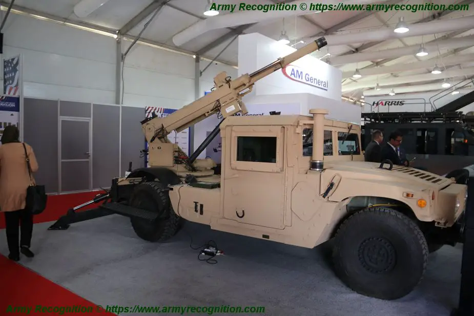 AM General Hawkeye 105mm mobile light artillery system at SOFEX 2018 925 001